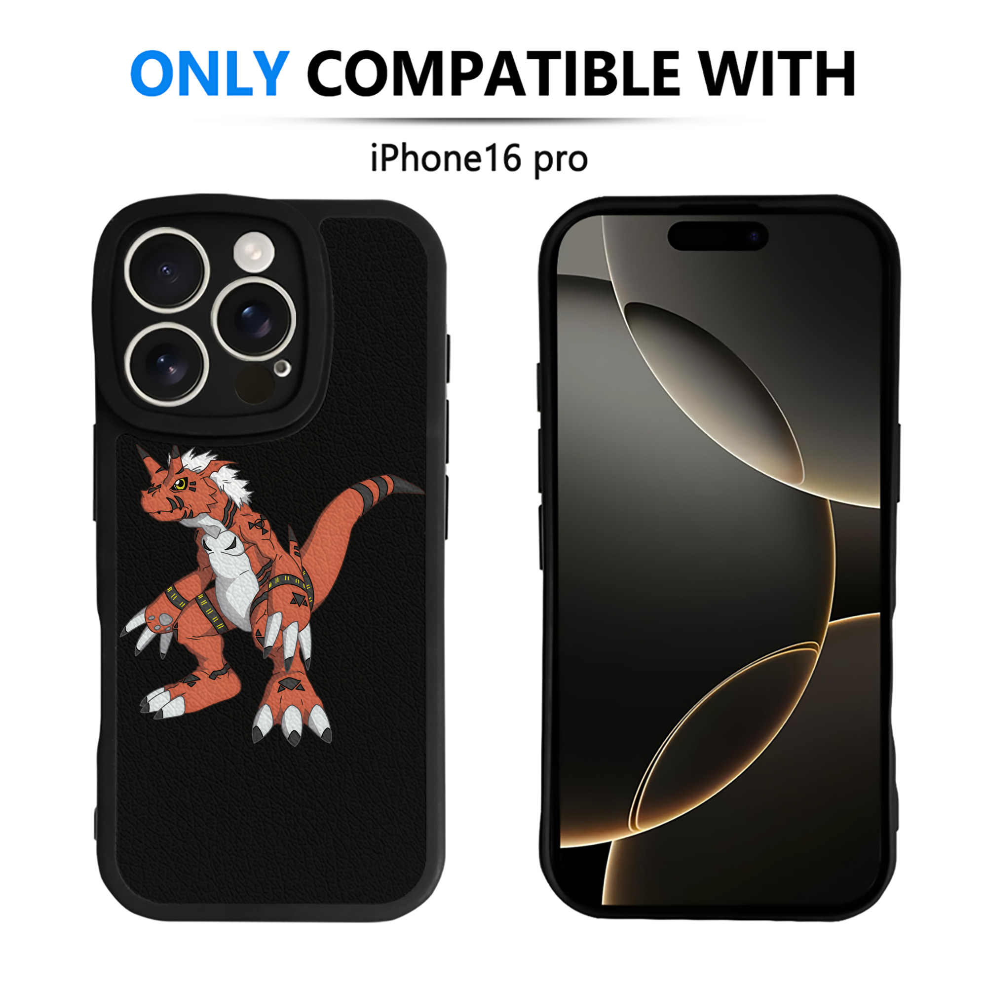 （画像用） Digimon デジタルモンスター/デジモン 【iPhone 16シリーズ対応】シリコンスマホケース（レザー調） 材質：シリコン